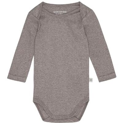 GBG681 GoBabyGo Body z długim rękawem Hazel dla dzieci – body z długim rękawem z ekologicznej bawełny GOTS i farbowane wyłącznie farbami roślinnymi, rozmiar 3 miesiące (62 cm), kolor popielaty, popielaty, 3 GBG681 GoBabyGo Body z długim rękawem Hazel dla dzieci – body z długim rękawem z ekologicznej bawełny GOTS i farbowane wyłącznie farbami roślinnymi, rozmiar 3 miesiące (62 cm), kolor popielaty, popielaty, 3