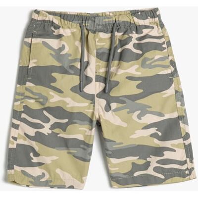 3SKB40153TW Koton Boys's Bermuda Military Parachute Fabric Pockets Drawstring Cotton Shorts, Green Design (7d5), 7-8 Lat 3SKB40153TW Koton Boys's Bermuda Military Parachute Fabric Pockets Drawstring Cotton Shorts, Green Design (7d5), 7-8 Lat