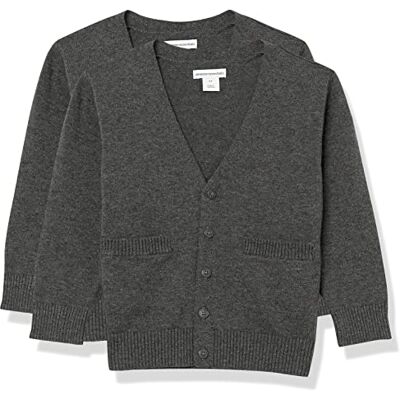 AEK10034F21-Chhgr-3T Amazon Essentials Uniform bawełniany kardigan dla małych dzieci, unisex, 2 sztuki, węgiel wrzosowy, 3T AEK10034F21-Chhgr-3T Amazon Essentials Uniform bawełniany kardigan dla małych dzieci, unisex, 2 sztuki, węgiel wrzosowy, 3T