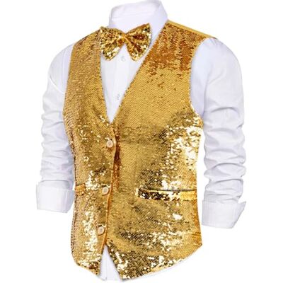 Dress Up America Kamizelka Z Cekinami Z Muszką Błyszcząca Kamizelka Dla Chłopców Dress Up America Kamizelka Z Cekinami Z Muszką Błyszcząca Kamizelka Dla Chłopców