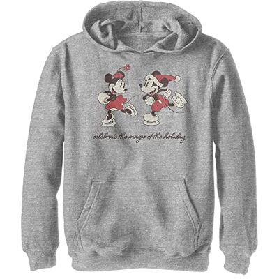 DNMC0296-40042101 Dziecięca Disney Classic Mickey Vintage świąteczne łyżwiarze młodzieżowe sweter z kapturem, sportowa wrzosowiska, Sportowa wrzosowiec, M DNMC0296-40042101 Dziecięca Disney Classic Mickey Vintage świąteczne łyżwiarze młodzieżowe sweter z kapturem, sportowa wrzosowiska, Sportowa wrzosowiec, M