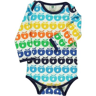 231-3018 Småfolk Baby Boys Body LS, mini kostium dla niemowląt i maluchów w stylu retro, niebieski atol, 68, niebieski (Blue Atoll), 68 231-3018 Småfolk Baby Boys Body LS, mini kostium dla niemowląt i maluchów w stylu retro, niebieski atol, 68, niebieski (Blue Atoll), 68