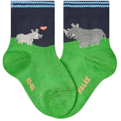 10327 FALKE Uniseks niemowlęta Skarpety Baby Rhino Love B SO bawełna z wzorem 1 Para, Niebieski (Space Blue 6116), 62-68 10327 FALKE Uniseks niemowlęta Skarpety Baby Rhino Love B SO bawełna z wzorem 1 Para, Niebieski (Space Blue 6116), 62-68