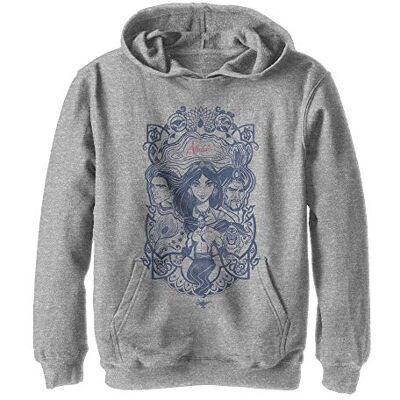 ALDN0005-40042101-ATH HTR-YM Kids' Disney Live Action Vintage Aladdin Collage Youth sweter z kapturem, Athletic Heather, rozmiar M, Athletic Heather, M ALDN0005-40042101-ATH HTR-YM Kids' Disney Live Action Vintage Aladdin Collage Youth sweter z kapturem, Athletic Heather, rozmiar M, Athletic Heather, M