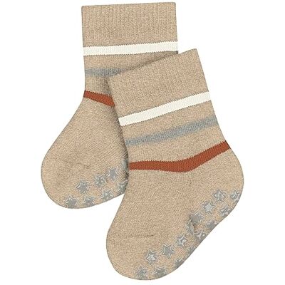 12181 FALKE Uniseks niemowlęta Kapcie Multi Stripe B Hp Bawełna z wypustkami na podeszwie 1 Para, Beżowy Sand Melange 4650, 62-68 12181 FALKE Uniseks niemowlęta Kapcie Multi Stripe B Hp Bawełna z wypustkami na podeszwie 1 Para, Beżowy Sand Melange 4650, 62-68