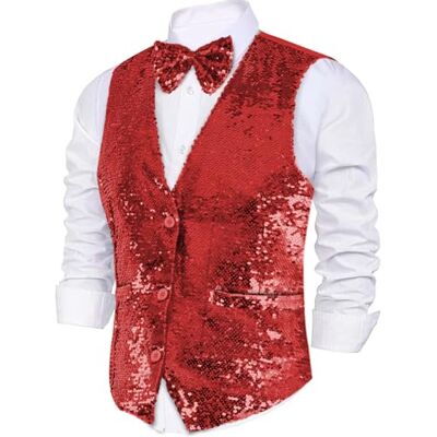 Dress Up America Kamizelka Z Cekinami Z Muszką Błyszcząca Kamizelka Dla Chłopców Dress Up America Kamizelka Z Cekinami Z Muszką Błyszcząca Kamizelka Dla Chłopców