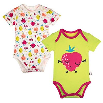Petit Béguin 2 sztuki body z krótkim rękawem dla dziewczynek Fruity – rozmiar – 3 miesiące (62 cm) Petit Béguin 2 sztuki body z krótkim rękawem dla dziewczynek Fruity – rozmiar – 3 miesiące (62 cm)