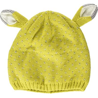 4702117 Sterntaler Uniseks dziecięca czapka z dzianiny z motywem lisów czapka, średni żółty, 47 cm 4702117 Sterntaler Uniseks dziecięca czapka z dzianiny z motywem lisów czapka, średni żółty, 47 cm