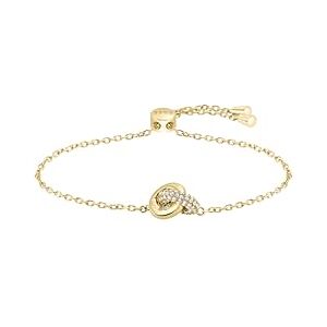 1580757 BOSS Biżuteria damska LIVE PRECIOUS kolekcja bransoletka z jasnożółtego złota z przeplatanymi pierścieniami i kryształkami 1580757 BOSS Biżuteria damska LIVE PRECIOUS kolekcja bransoletka z jasnożółtego złota z przeplatanymi pierścieniami i kryształkami