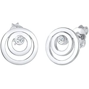 306741517 DIAMORE Kolczyki damskie okrągłe Geo Diament (0,04 ct.) ze srebra wysokiej próby 925, Szlif fasetkowy, Diament 306741517 DIAMORE Kolczyki damskie okrągłe Geo Diament (0,04 ct.) ze srebra wysokiej próby 925, Szlif fasetkowy, Diament