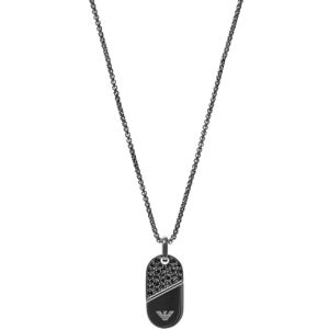 EGS3138001 Emporio Armani Męski naszyjnik ze stali nierdzewnej z zapięciem na karabińczyk Czarny Jett EGS3138001 Emporio Armani Męski naszyjnik ze stali nierdzewnej z zapięciem na karabińczyk Czarny Jett