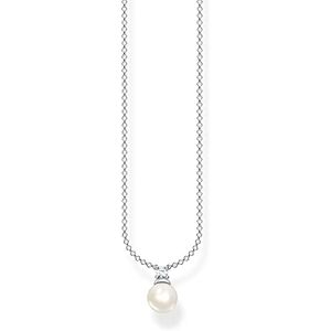 KE2121-167-14-L45V THOMAS SABO Sabo Kette mit weißer Süßwasserzuchtperle, weißem Zirkoniasteine in Sterling Silber, KE2121-167-14-L45V THOMAS SABO Sabo Kette mit weißer Süßwasserzuchtperle, weißem Zirkoniasteine in Sterling Silber,
