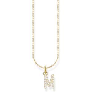 KE2252 THOMAS SABO naszyjnik litera M, pozłacane srebro z cyrkoniami, -414-14 KE2252 THOMAS SABO naszyjnik litera M, pozłacane srebro z cyrkoniami, -414-14