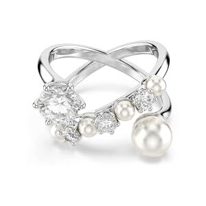 5714378 Swarovski Pierścionek koktajlowy Matrix, Kryształowa Perła, Szlif okrągły, Biały, Powłoka z rodu 5714378 Swarovski Pierścionek koktajlowy Matrix, Kryształowa Perła, Szlif okrągły, Biały, Powłoka z rodu