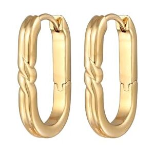NF0973E-2A Elli Damskie kolczyki kreole, owalne, basic, kolor złoty, jeden rozmiar, Mosiądz, Bez kamieni szlachetnych NF0973E-2A Elli Damskie kolczyki kreole, owalne, basic, kolor złoty, jeden rozmiar, Mosiądz, Bez kamieni szlachetnych