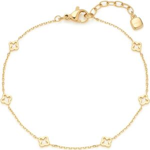 023941 Leonardo Jewels Bransoletka Ciao Janna, delikatny łańcuszek ze stali nierdzewnej z ornamentem z liśćmi koniczyny, złoty, 17,5-19,5 cm, biżuteria na prezent, , Eine Grösse, Stal nierdzewna, Bez 023941 Leonardo Jewels Bransoletka Ciao Janna, delikatny łańcuszek ze stali nierdzewnej z ornamentem z liśćmi koniczyny, złoty, 17,5-19,5 cm, biżuteria na prezent, , Eine Grösse, Stal nierdzewna, Bez