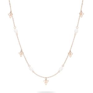 TJ-0725-N-45 Tamaris Pearl Flower Necklace – różowe złoto – naszyjnik z cyrkoniami i zawieszkami ze stali nierdzewnej TJ-0725-N-45 Tamaris Pearl Flower Necklace – różowe złoto – naszyjnik z cyrkoniami i zawieszkami ze stali nierdzewnej