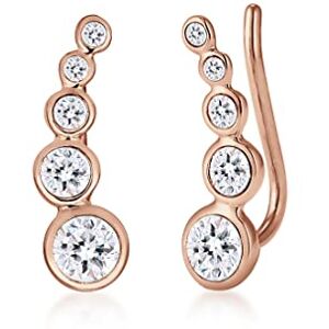 0309990916 Elli damskie kolczyki Earcuff, okrągłe, z kryształkami, srebro wysokiej próby 925 e srebro,różowy 0309990916 Elli damskie kolczyki Earcuff, okrągłe, z kryształkami, srebro wysokiej próby 925 e srebro,różowy