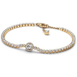 569416C01 PANDORA Funkelnder Kranz Tennisarmband in 14 Karat Vergoldete Metalllegierung mit Künstlichen Kristallen, Gr.20, -20 569416C01 PANDORA Funkelnder Kranz Tennisarmband in 14 Karat Vergoldete Metalllegierung mit Künstlichen Kristallen, Gr.20, -20