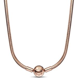 382234C00-42 PANDORA Moments Schlangen-Gliederhalskette aus 14 Karat rosévergoldeter Metalllegierung kombinierbar Moments Armbänder Länge: 42cm 382234C00-42 PANDORA Moments Schlangen-Gliederhalskette aus 14 Karat rosévergoldeter Metalllegierung kombinierbar Moments Armbänder Länge: 42cm