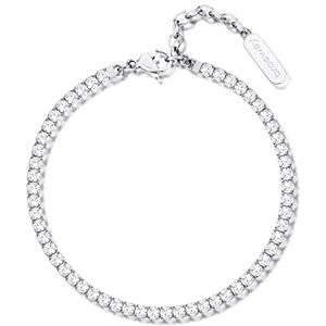 BEI080 Brosway Armband DESIDERI für Damen aus Edelstahl mit Zirkonia in der Farbe Silber mit Karabinerverschluss, Länge: 180 mm, BEI030 BEI080 Brosway Armband DESIDERI für Damen aus Edelstahl mit Zirkonia in der Farbe Silber mit Karabinerverschluss, Länge: 180 mm, BEI030