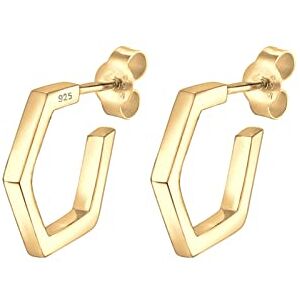 0309992016 Elli Kolczyki Creole Hexagon Geo Minimal srebro wysokiej próby 925, Srebro, Ohne 0309992016 Elli Kolczyki Creole Hexagon Geo Minimal srebro wysokiej próby 925, Srebro, Ohne