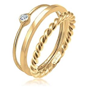 0604262418_56 Elli Twisted Solitaire Pierścionek, Złoto, 56 0604262418_56 Elli Twisted Solitaire Pierścionek, Złoto, 56