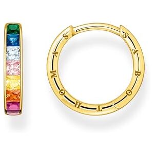 CR668-996-7 Thomas Sabo Damen Creolen in der Farbe Gold aus 925 Sterlingsilber mit 750 Gelbgold Veredelung und Zirkonia, Größe: 20x2mm, CR668-996-7 Thomas Sabo Damen Creolen in der Farbe Gold aus 925 Sterlingsilber mit 750 Gelbgold Veredelung und Zirkonia, Größe: 20x2mm,