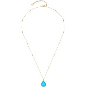 023798 Leonardo Jewels Naszyjnik Ciao Evi, średniej długości łańcuszek ze stali nierdzewnej w kolorze złotym, łańcuszek kotwicy z mini kuleczkami, wisiorek z lazurowego kamienia szklanego, długość 50-55 cm, 023798 Leonardo Jewels Naszyjnik Ciao Evi, średniej długości łańcuszek ze stali nierdzewnej w kolorze złotym, łańcuszek kotwicy z mini kuleczkami, wisiorek z lazurowego kamienia szklanego, długość 50-55 cm,