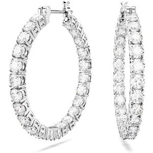 5647715 Swarovski Kolczyki kreole Matrix, Szlif okrągły, Białe, Powłoka z rodu 5647715 Swarovski Kolczyki kreole Matrix, Szlif okrągły, Białe, Powłoka z rodu