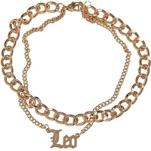 TB5160 Urban Classics Łańcuszek na stopę unisex Zodiac Golden Anklet, kolor leo, rozmiar S/M TB5160 Urban Classics Łańcuszek na stopę unisex Zodiac Golden Anklet, kolor leo, rozmiar S/M