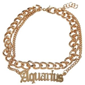 TB5160 Urban Classics Łańcuszek na stopę unisex Zodiac Golden Anklet, kolor aquarius, rozmiar L/XL TB5160 Urban Classics Łańcuszek na stopę unisex Zodiac Golden Anklet, kolor aquarius, rozmiar L/XL