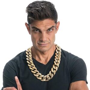 Chaks Złoty naszyjnik, naszyjnik rapera w stylu hip hop z lat 90-tych, dodatek do stroju na karnawał, imprezę, dres z lat 80-tych Chaks Złoty naszyjnik, naszyjnik rapera w stylu hip hop z lat 90-tych, dodatek do stroju na karnawał, imprezę, dres z lat 80-tych