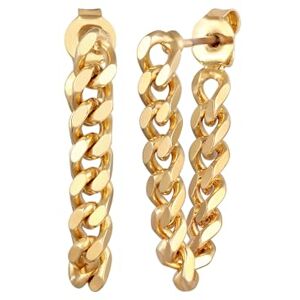 NF0972E-2A Elli Kolczyki damskie wiszące element łańcuszka Trend kolor złoty, jeden rozmiar, Mosiądz, Bez kamieni szlachetnych NF0972E-2A Elli Kolczyki damskie wiszące element łańcuszka Trend kolor złoty, jeden rozmiar, Mosiądz, Bez kamieni szlachetnych