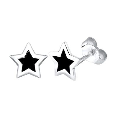 3201508 Elli Kolczyki damskie z gwiazdą Cut-Out Astro Look Basic Trend ze srebra wysokiej próby 925, Szlif fasetkowy, bez 3201508 Elli Kolczyki damskie z gwiazdą Cut-Out Astro Look Basic Trend ze srebra wysokiej próby 925, Szlif fasetkowy, bez