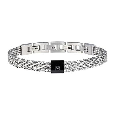 TJ2955 Breil Armband BLACK DIAMOND für Herren aus Edelstahl mit Diamant in der Farbe Silber, mit Faltverschluss, Länge: 22 cm, TJ2955 Breil Armband BLACK DIAMOND für Herren aus Edelstahl mit Diamant in der Farbe Silber, mit Faltverschluss, Länge: 22 cm,