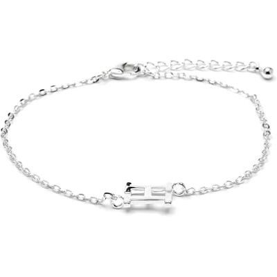 SSBX462H00 LUXENTER Bransoletka alfabetowa srebrne wykończenie litera H, jeden rozmiar, metal, bez kamienia szlachetnego, Talla única, metal, bez kamienia szlachetnego, Talla única, Metal, Bez kamieni SSBX462H00 LUXENTER Bransoletka alfabetowa srebrne wykończenie litera H, jeden rozmiar, metal, bez kamienia szlachetnego, Talla única, metal, bez kamienia szlachetnego, Talla única, Metal, Bez kamieni
