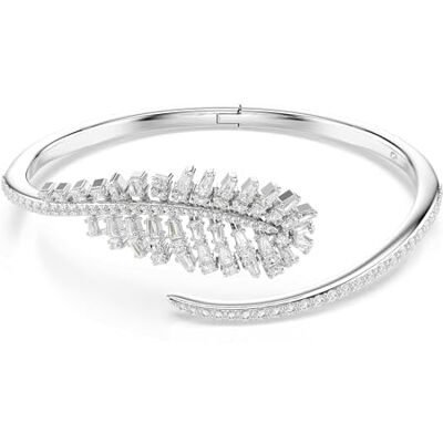 5754273 Swarovski Vienna Bangle, Szlify Mieszane, Pióro, Biały, Powlekany Rodem 5754273 Swarovski Vienna Bangle, Szlify Mieszane, Pióro, Biały, Powlekany Rodem