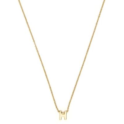 SGNX348H00 LUXENTER Naszyjnik z literą 18k złoto wykończenie litera H, mediano, metal, bez kamienia szlachetnego, Mediano, Metal, Bez kamieni szlachetnych SGNX348H00 LUXENTER Naszyjnik z literą 18k złoto wykończenie litera H, mediano, metal, bez kamienia szlachetnego, Mediano, Metal, Bez kamieni szlachetnych