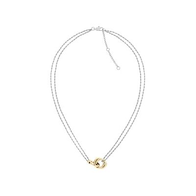 2780989 Tommy Hilfiger Biżuteria damski podwójny łańcuszek naszyjnik z dwukolorowej stali nierdzewnej z węzłem morskim 2780989 Tommy Hilfiger Biżuteria damski podwójny łańcuszek naszyjnik z dwukolorowej stali nierdzewnej z węzłem morskim