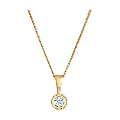 0112511813_45 DIAMORE Naszyjnik damski soliter okrągłe koło z diamentem (0,10 ct.) żółte złoto 585, 45, Szlif fasetkowy, Diament 0112511813_45 DIAMORE Naszyjnik damski soliter okrągłe koło z diamentem (0,10 ct.) żółte złoto 585, 45, Szlif fasetkowy, Diament