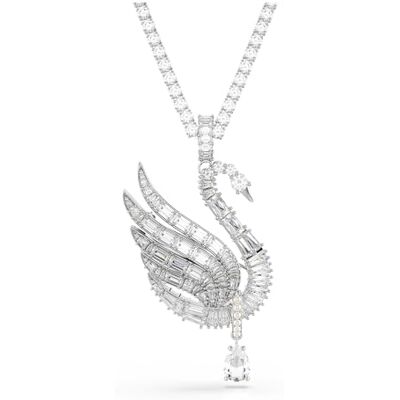 5754828 Swarovski Vienna Wisiorek I Broszka, Szlify Mieszane, Łabędź, Biały, Powlekany Rodem 5754828 Swarovski Vienna Wisiorek I Broszka, Szlify Mieszane, Łabędź, Biały, Powlekany Rodem