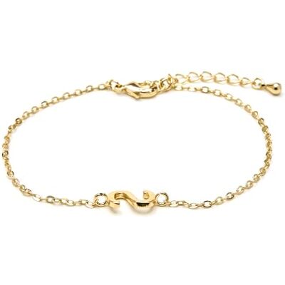 SGBX462S00 LUXENTER Bransoletka Alphabet wykończenie 18-karatowego złota litera S, Talla única, Metal, Bez kamienia szlachetnego SGBX462S00 LUXENTER Bransoletka Alphabet wykończenie 18-karatowego złota litera S, Talla única, Metal, Bez kamienia szlachetnego