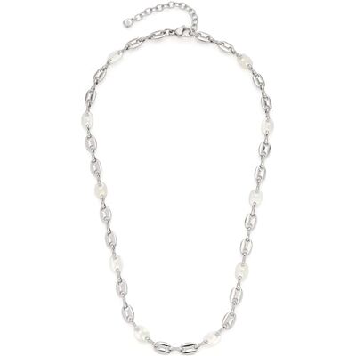 023541 JEWELS BY LEONARDO Naszyjnik Lindi • Kolia ze stali szlachetnej w kolorze srebrnym • ogniwa kotwicy z masy perłowej i stali nierdzewnej • długość 45-50 cm • prezent dla kobiet • 023541 JEWELS BY LEONARDO Naszyjnik Lindi • Kolia ze stali szlachetnej w kolorze srebrnym • ogniwa kotwicy z masy perłowej i stali nierdzewnej • długość 45-50 cm • prezent dla kobiet •