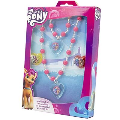 Joytoy Joy Toy 42694 My Little Pony-nowa generacja Hasbro The Movie zestaw biżuterii: 1 bransoletka z pereł, 1 naszyjnik z pereł, 2 pierścionki w opakowaniu prezentowym, wielokolorowy Joytoy Joy Toy 42694 My Little Pony-nowa generacja Hasbro The Movie zestaw biżuterii: 1 bransoletka z pereł, 1 naszyjnik z pereł, 2 pierścionki w opakowaniu prezentowym, wielokolorowy