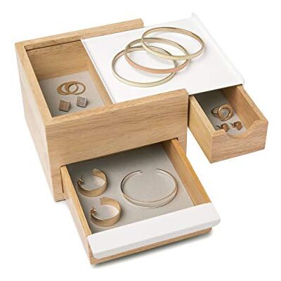 Umbra Mini Stowit Jelwery Box Pudełko na Biżuterię, Naturalny, S Umbra Mini Stowit Jelwery Box Pudełko na Biżuterię, Naturalny, S