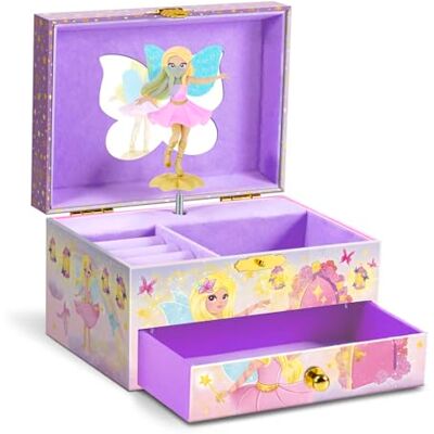 CRAZE MUSIC BOX Fairy Pozytywka z melodią, szkatułka na biżuterię dla dziewczynek z obrotową wróżką, lustrem i szufladą CRAZE MUSIC BOX Fairy Pozytywka z melodią, szkatułka na biżuterię dla dziewczynek z obrotową wróżką, lustrem i szufladą