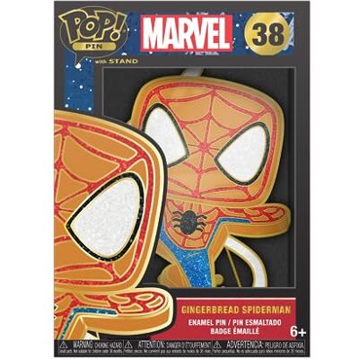 Funko POP! Marvel: Gingerbread Spiderman Duży Enamel Pin Marvel Comics Urocza Kolekcjonerska Broszka Do Plecaków i Toreb Pomysł Na Prezent Funko POP! Marvel: Gingerbread Spiderman Duży Enamel Pin Marvel Comics Urocza Kolekcjonerska Broszka Do Plecaków i Toreb Pomysł Na Prezent