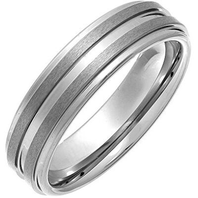 TH4041/O Theia Wolny od niklu Wolfram Polerowany na wysoki połysk z 2 matowymi paskami 6 mm Obrączka ślubna dla kobiet lub mężczyzn e Wolfram, O, colore: Metaliczny, cod. TH4041/O Theia Wolny od niklu Wolfram Polerowany na wysoki połysk z 2 matowymi paskami 6 mm Obrączka ślubna dla kobiet lub mężczyzn e Wolfram, O, colore: Metaliczny, cod.