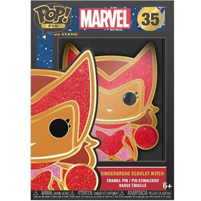 Funko POP! Large Enamel Pin MARVEL: GINGERBREAD SCARLETT przypinki emaliowane Marvel Comics urocza kolekcjonerska broszka do plecaków i toreb pomysł na prezent oficjalny towar Funko POP! Large Enamel Pin MARVEL: GINGERBREAD SCARLETT przypinki emaliowane Marvel Comics urocza kolekcjonerska broszka do plecaków i toreb pomysł na prezent oficjalny towar